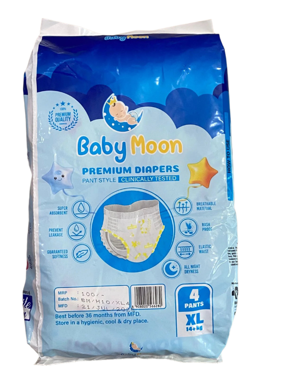 Baby Moon Premium Diapers, XL