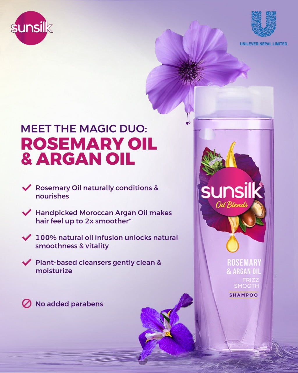 Sunsilk Purple Rosemary shampoo 370ml