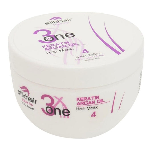 3 in One Keratin Argan Oil, Hair Treatment Silkhair