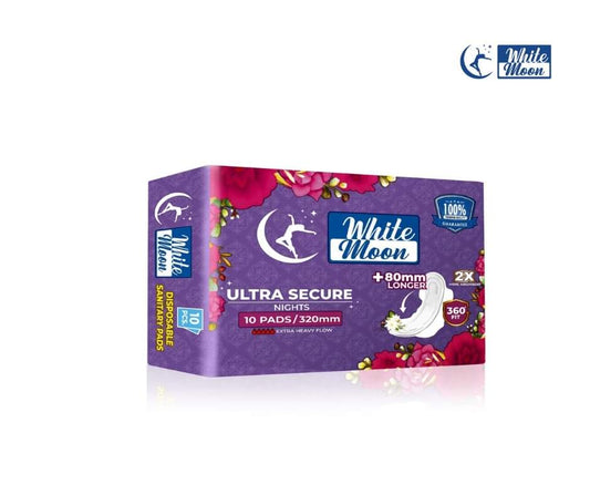 White Moon Ultra Secure Night (XXL) 320MM -10 Pads