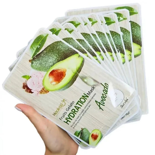 Face Mask, Avocado Fruits Gelato Soothing Face Mask 10pcs