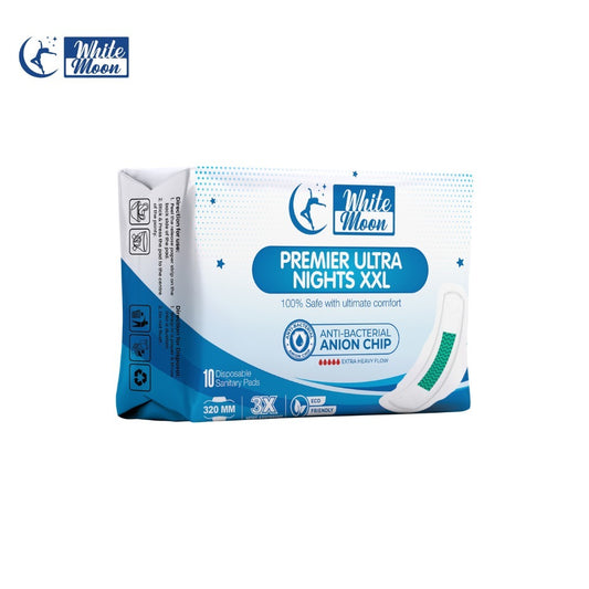 White Moon Premier Ultra Nights (XXL) 320MM -10 Pads
