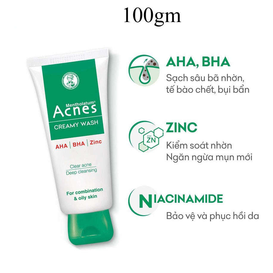Acnes Creamy Face Wash (Green) 100gm